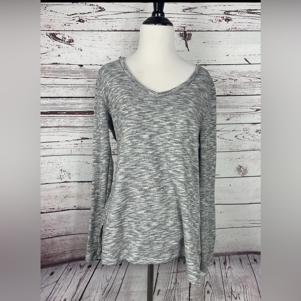 J.Crew Mercantile gray knit‎ V-neck long sleeve top Medium soft blend